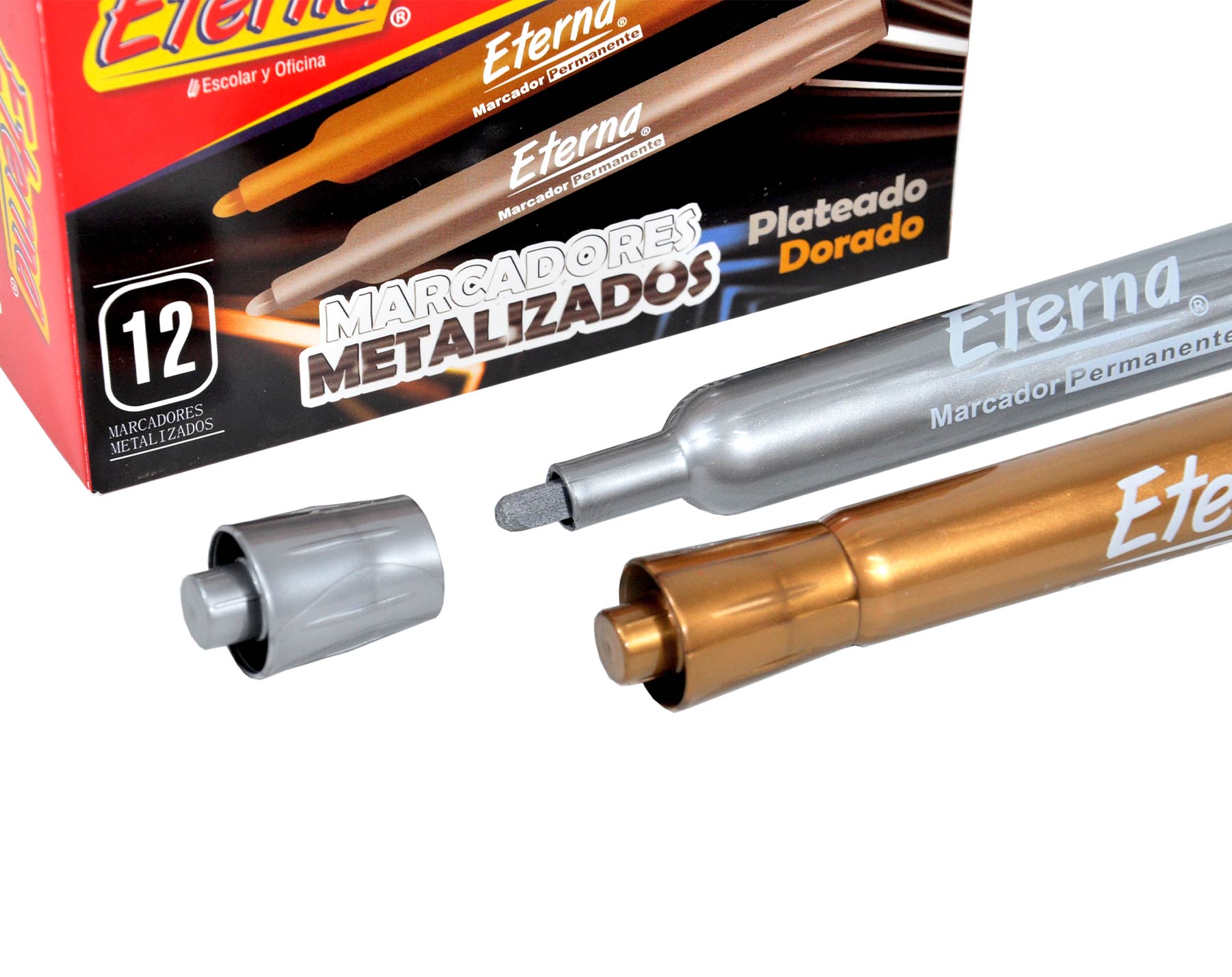 Marcador  Metalizado Dorado  Plateado Eterna img #1