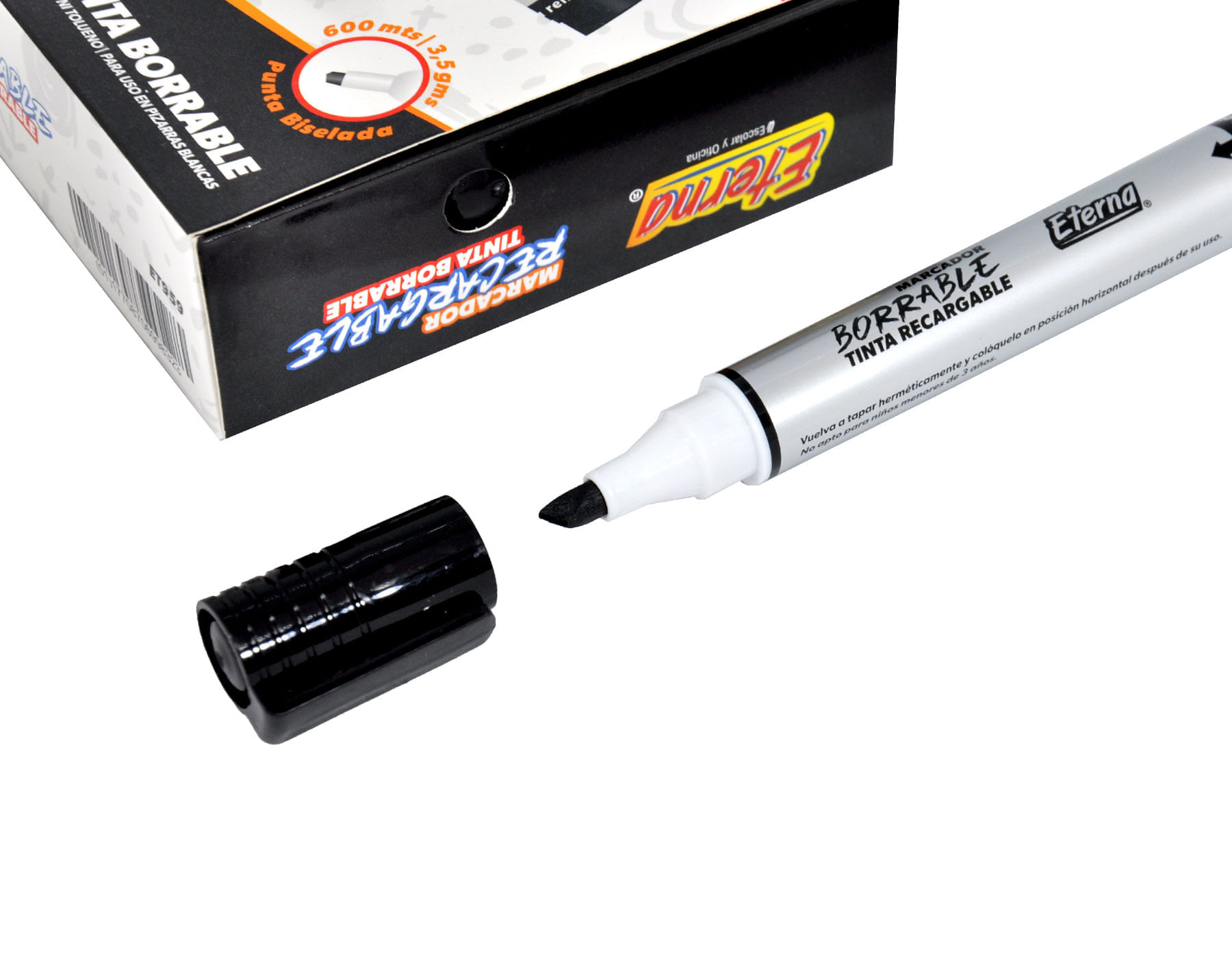 Marcador Borrable Recargable Negro img #1