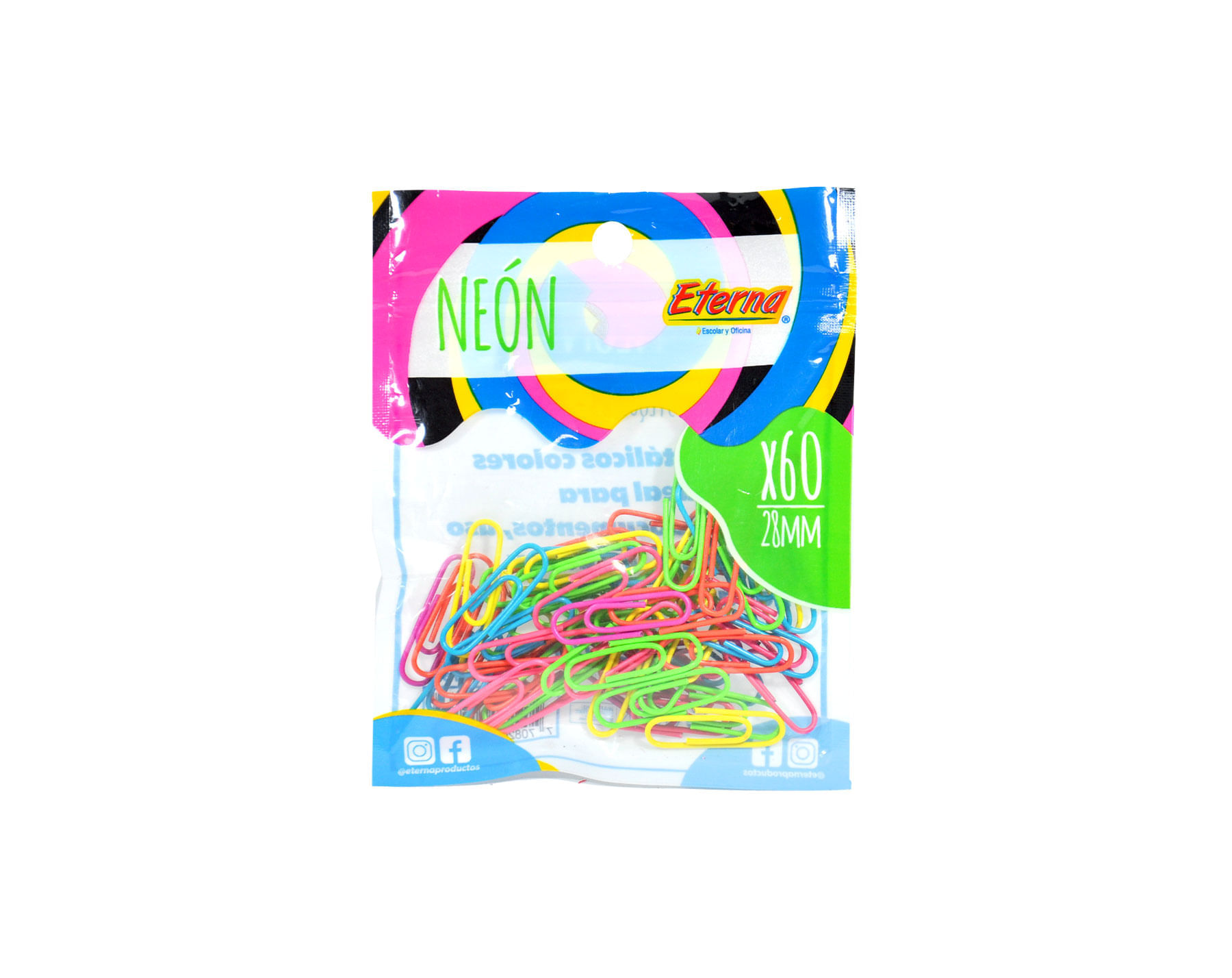 Clips Estandar Neón x 60 Eterna img #1