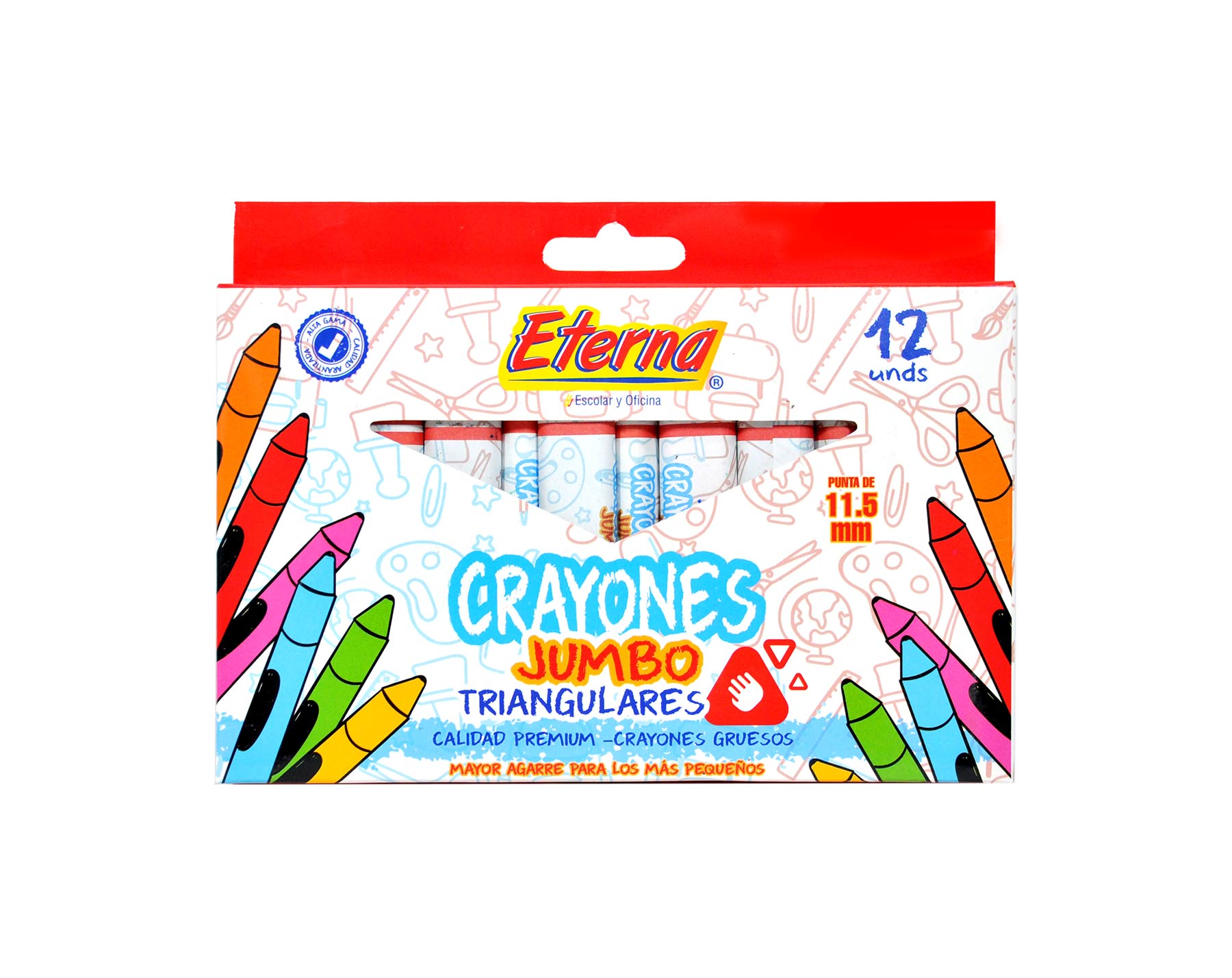 Crayones Eterna Jumbo Triangular X 12 11,5mm  Eterna img #1