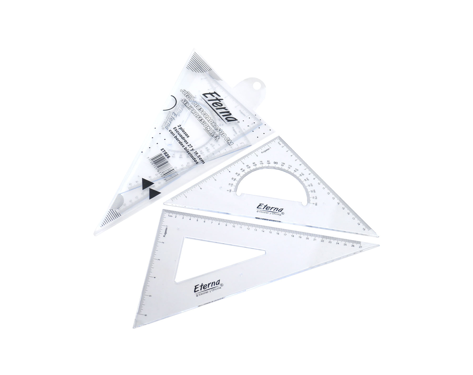 Set Escuadra Semiprofesional Eterna 19,5x27 Cm X 2 Pcs Eterna img #1