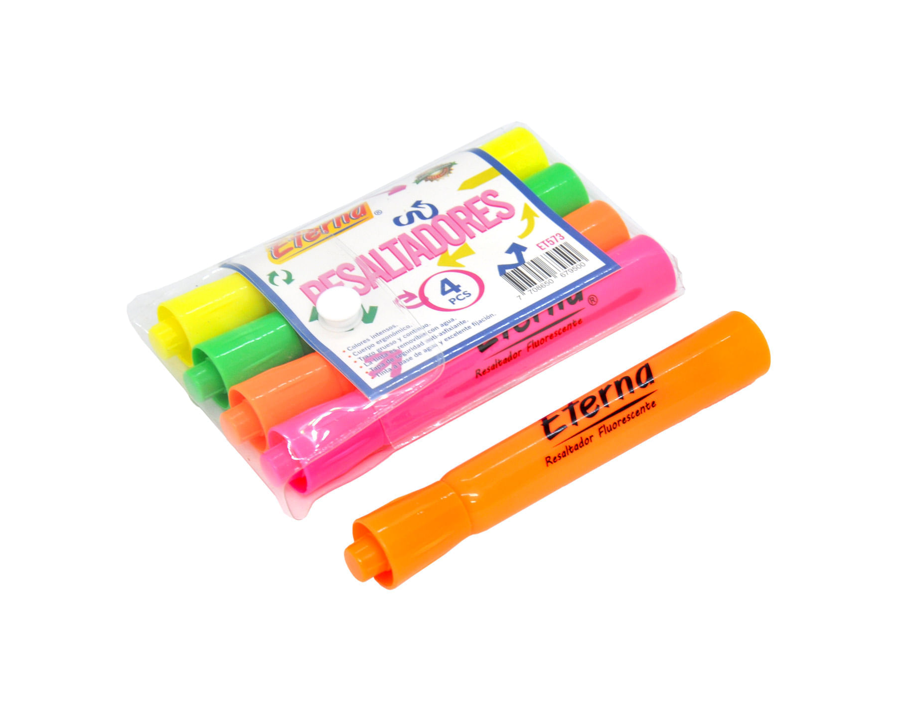 Resaltadores Fluorescente  x 4  Eterna img #2