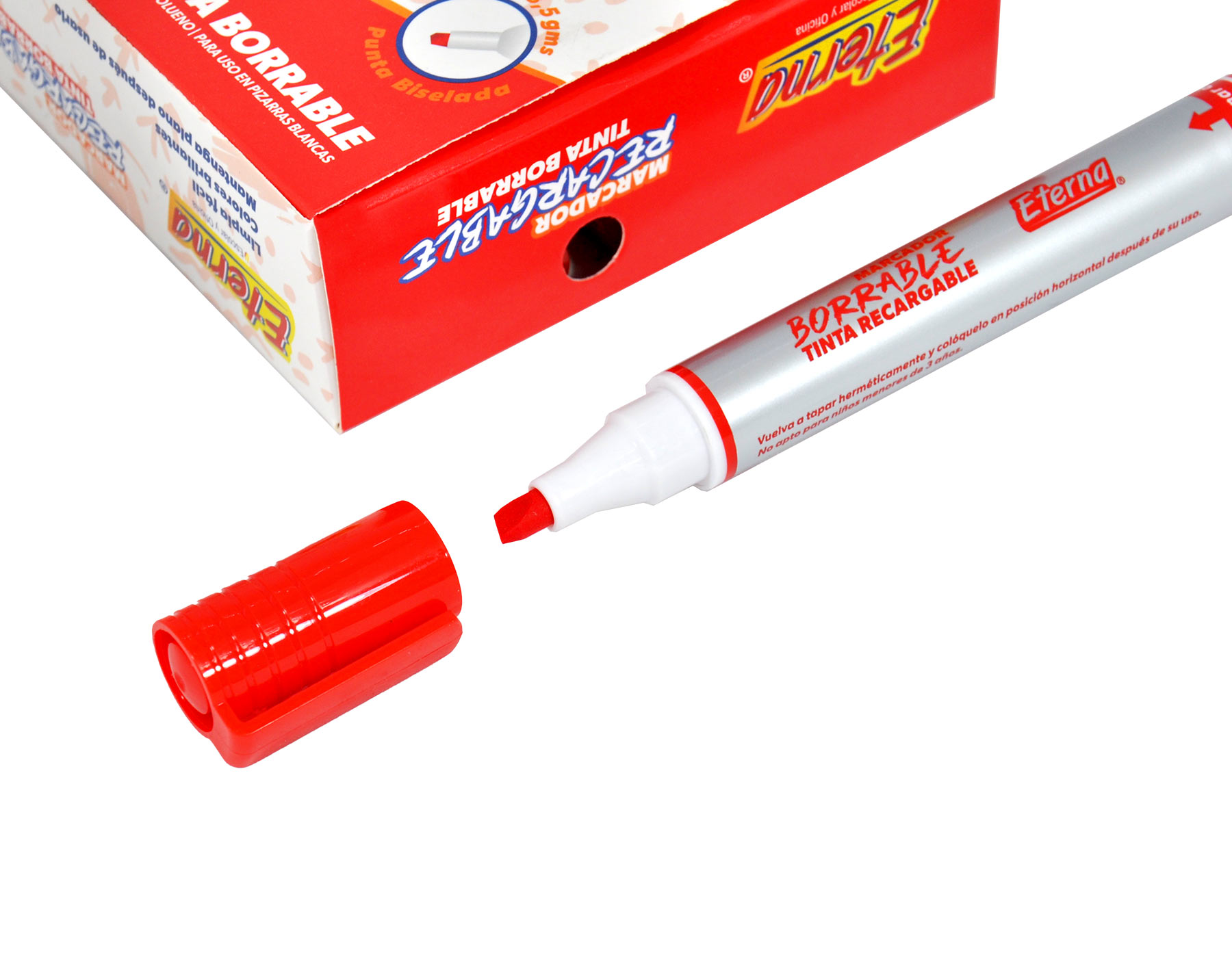 Marcador Borrable Recargable Rojo img #1