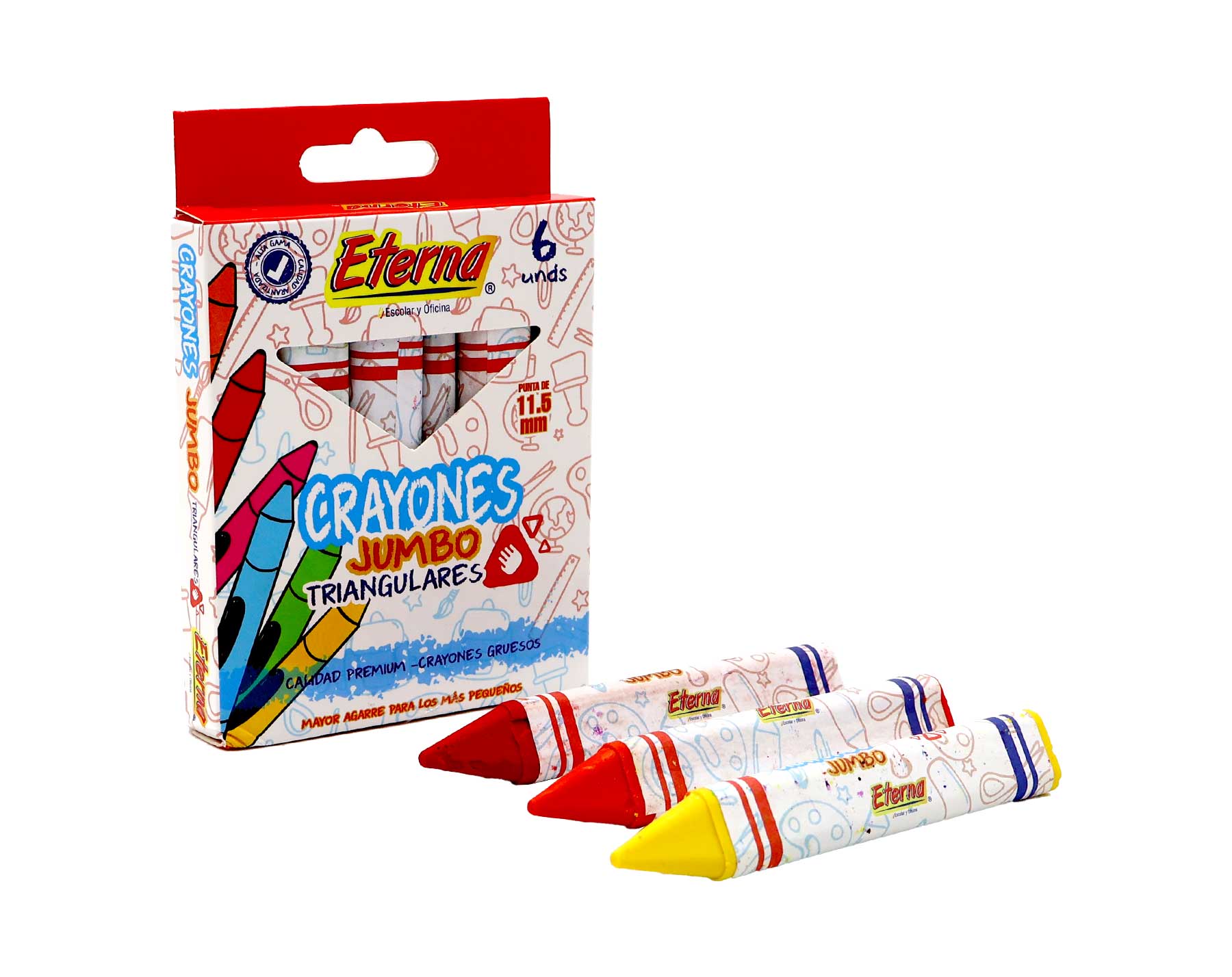 Crayones Triangulares 11.5MM x6 PCS Eterna img #1