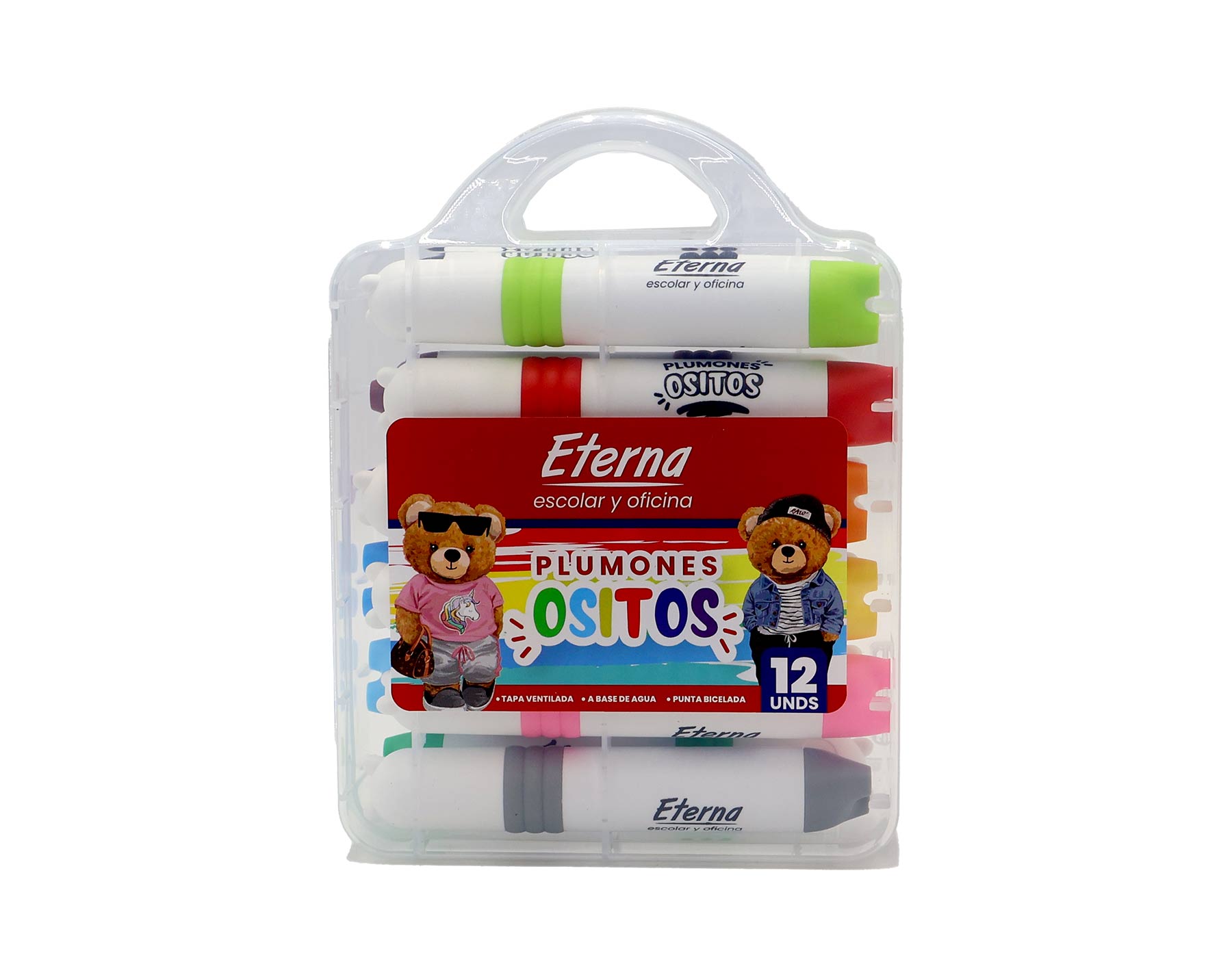 Marcadores Punta Biselada Osito x12 PCS Eterna img #3