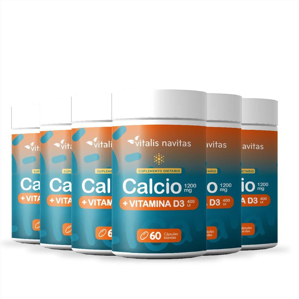 Plan 6 Frascos Calcio + Vitamina D3 Vitalis Navitas img #1