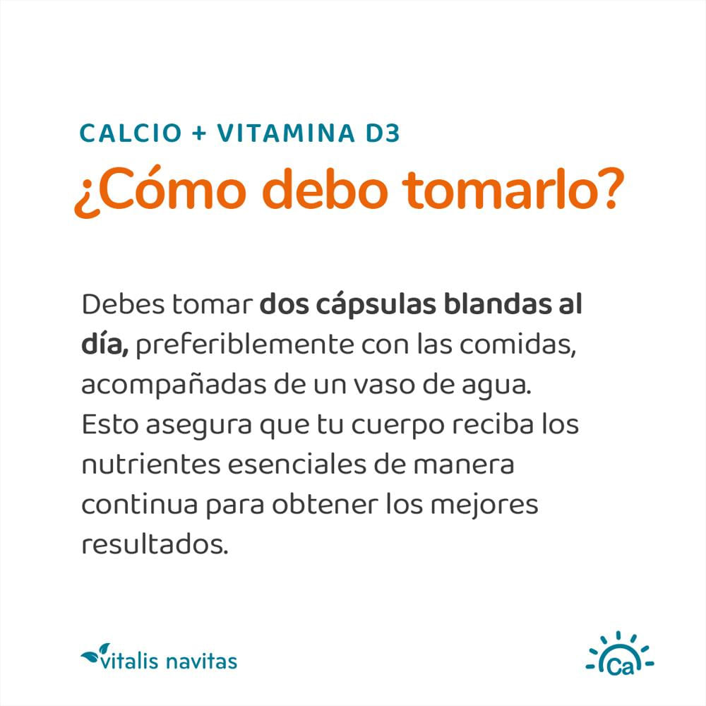 Plan 6 Frascos Calcio + Vitamina D3 Vitalis Navitas img #4