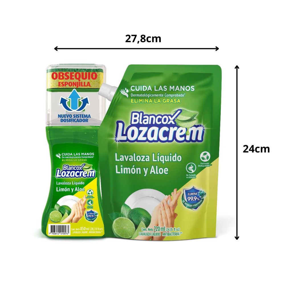 Lavaloza LOZA CREM líquido limón y aloe  (1570  ml) img #2