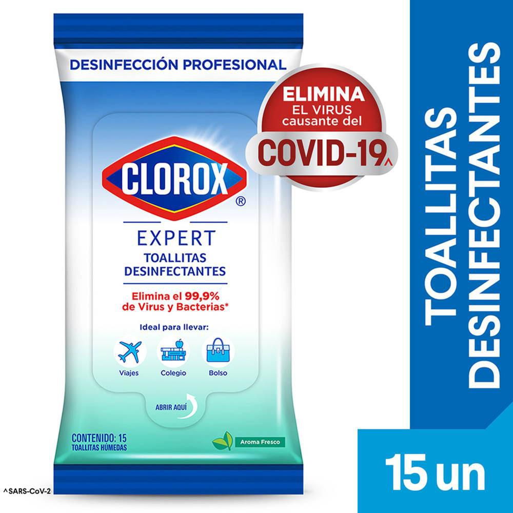 Toallitas desinfectantes CLOROX expert fresco flowpack (15  und) img #1
