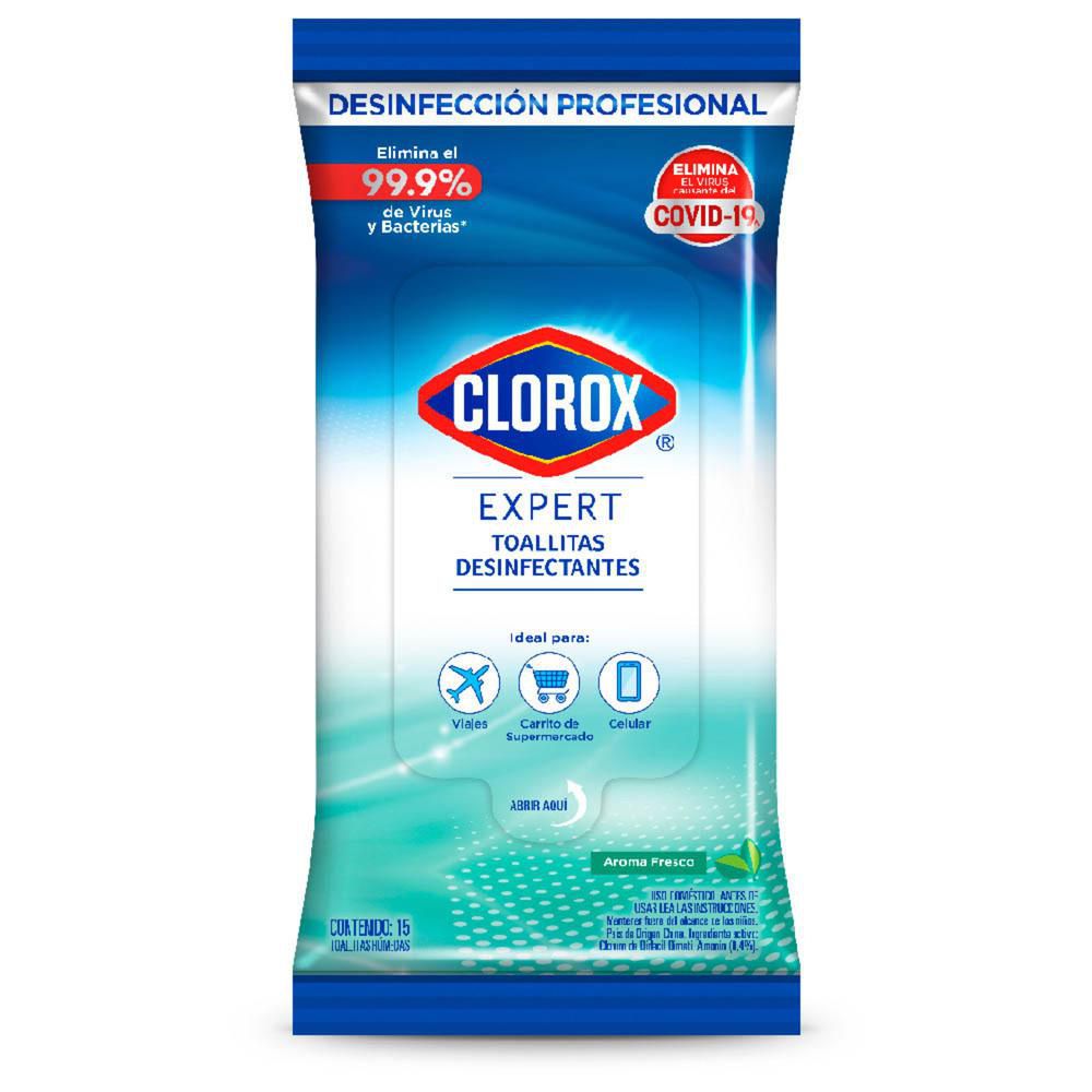 Toallitas desinfectantes CLOROX expert fresco flowpack (15  und) img #2