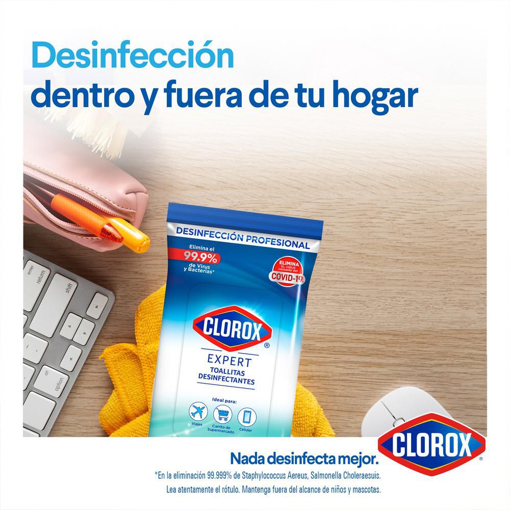 Toallitas desinfectantes CLOROX expert fresco flowpack (15  und) img #7
