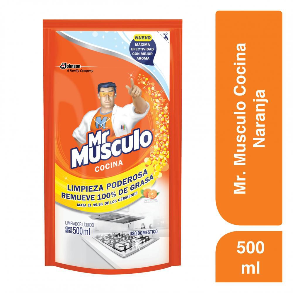 Quitagrasa MR MUSCULO líquido naranja doypack repuesto (500  ml) img #2