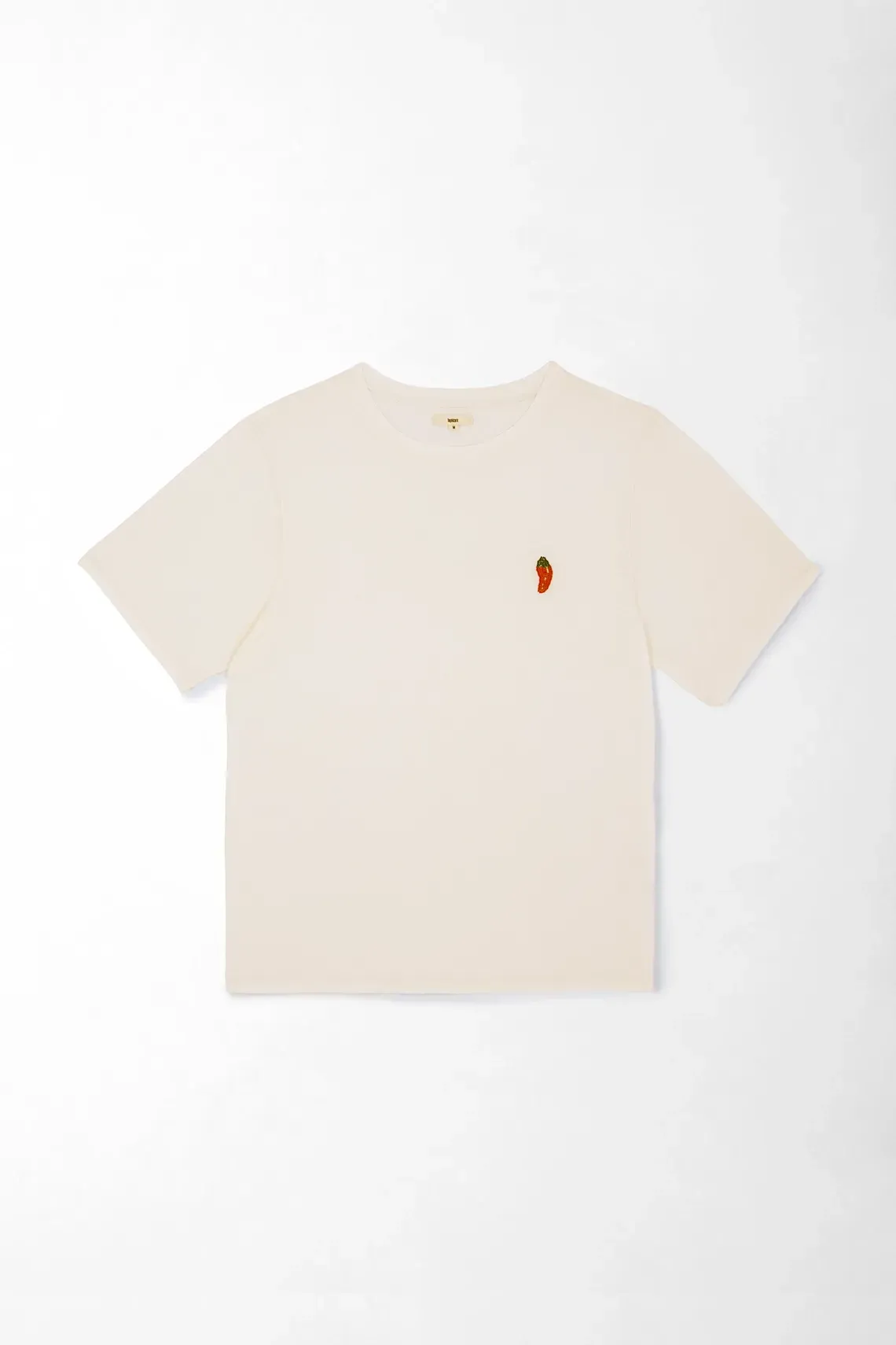 Camiseta con bordado de ají para mujer XXS