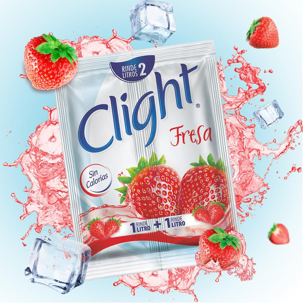 Bebida refrescante CLIGHT sin calorías sabor a fresa (14  gr) img #2