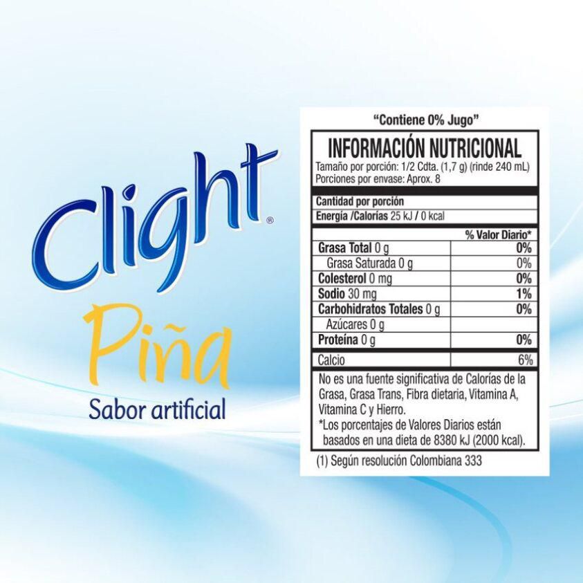 Bebida refrescante CLIGHT sin calorías sabor a piña (14  gr) img #3