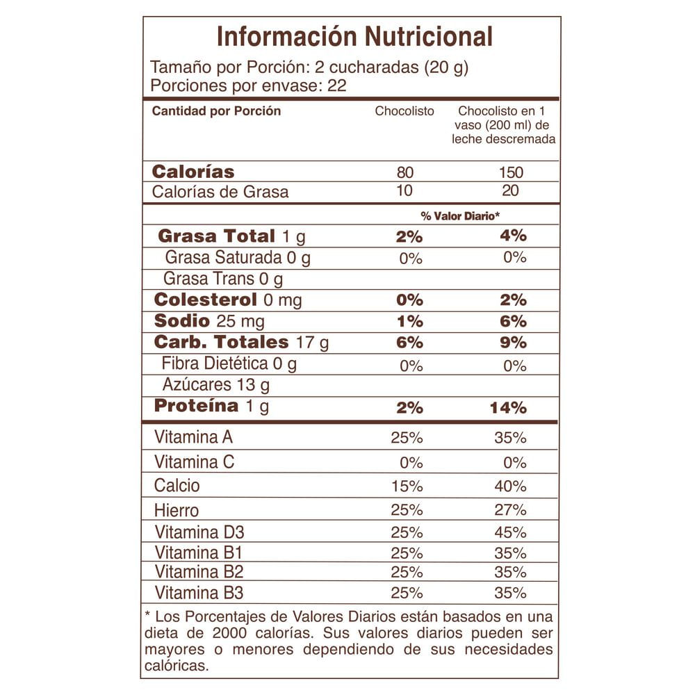 Bebida achocolatada CHOCOLISTO en polvo (400  gr) img #3