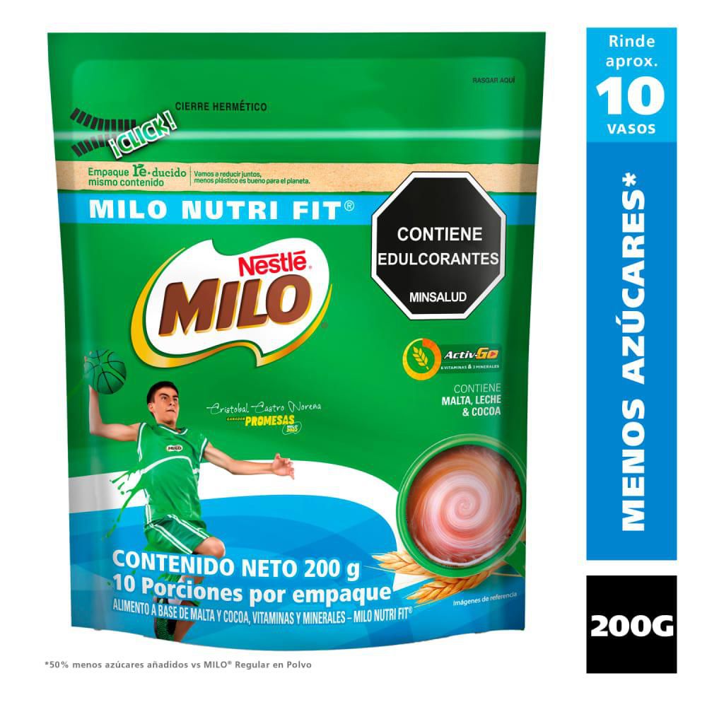 Bebida achocolatada MILO NUTRI FIT menos azúcares (200  gr) img #1