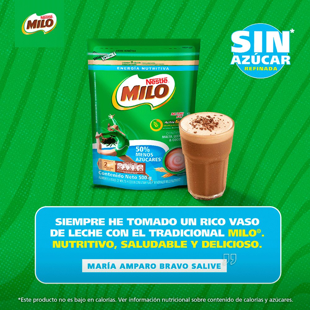 Bebida achocolatada MILO NUTRI FIT menos azúcares (500  gr) img #6