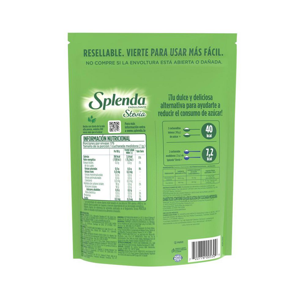 Endulzante SPLENDA natural stevia (175  gr) img #2