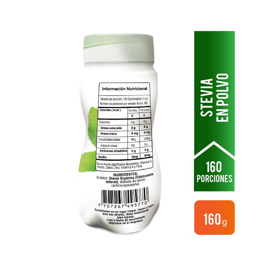Endulzante ERBA DOLCE con stevia en polvo (160  gr) img #2