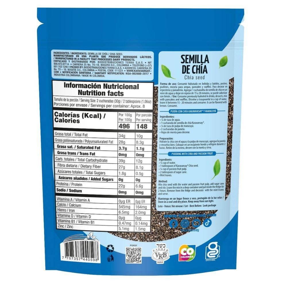Semillas de chía Karavansay libre de gluten (250  gr) img #6