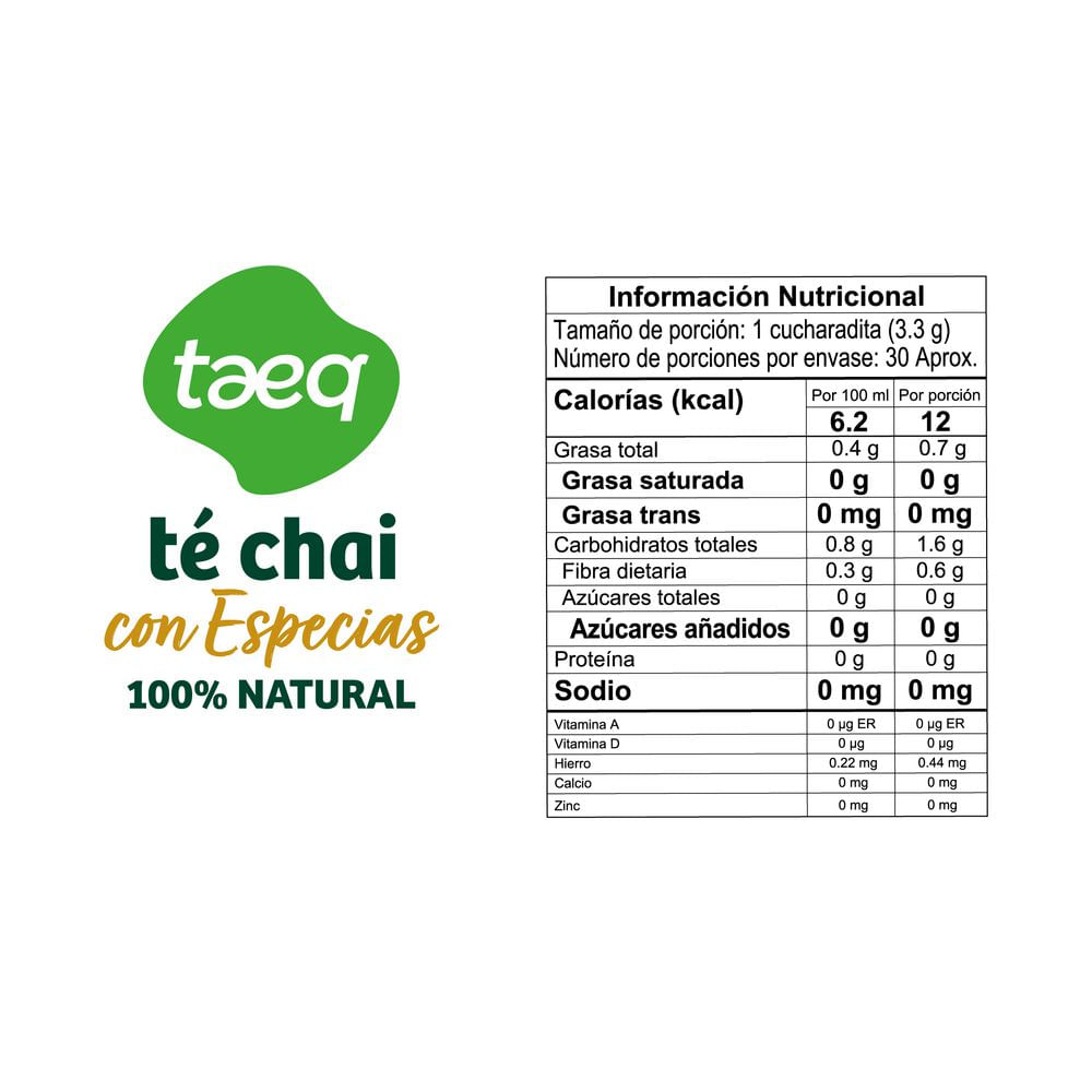 Té TAEQ chai con especias (100  gr) img #2