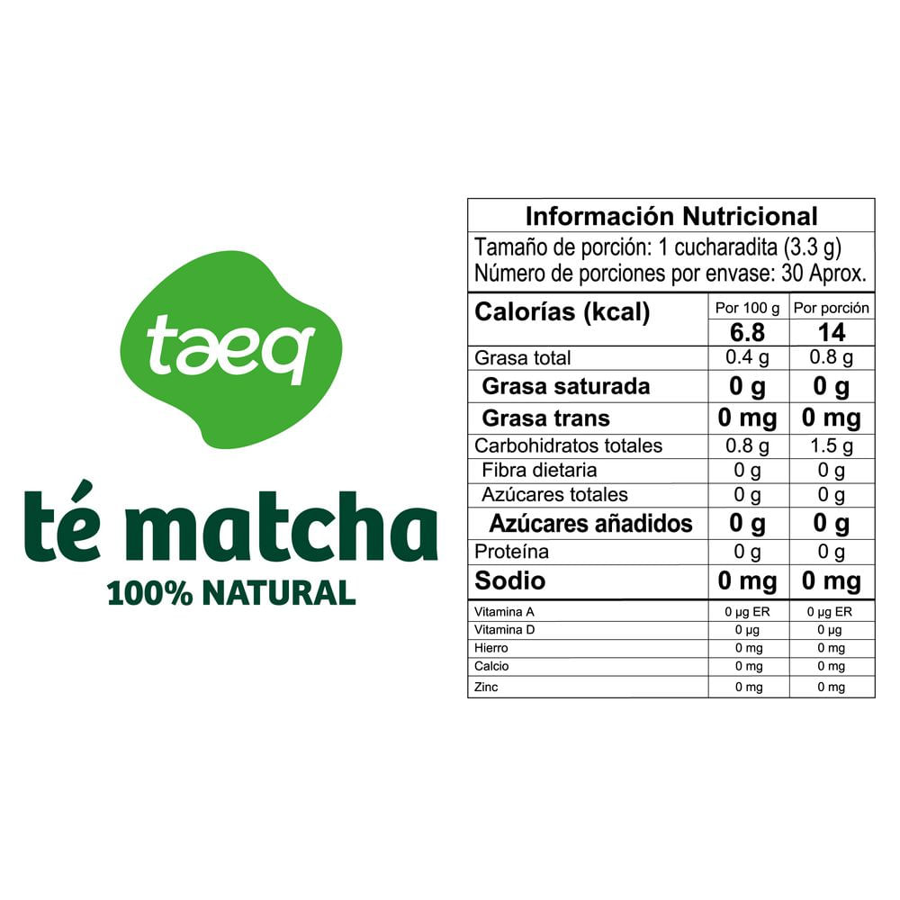 Té TAEQ matcha 100% natural (100  gr) img #2