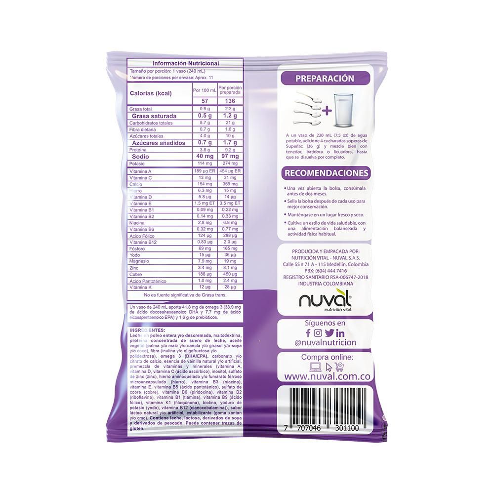 Alimento lácteo SUPERLAC fuente de proteína (400  gr) img #2