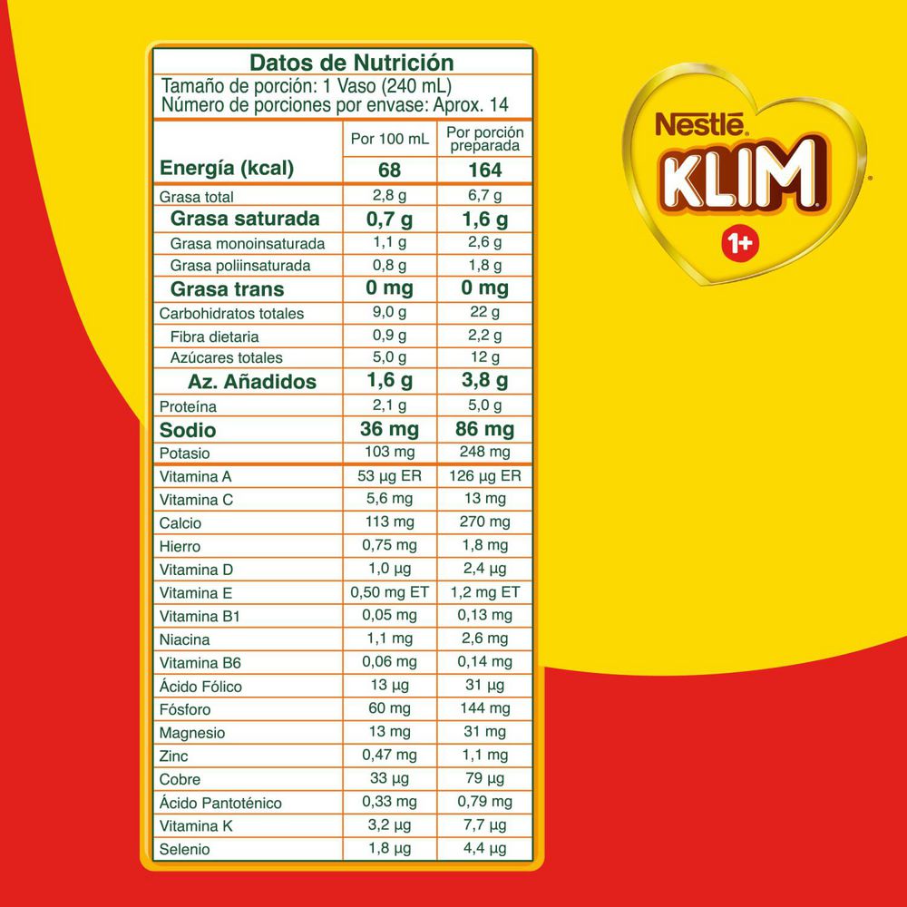 Alimento lácteo KLIM 1+ (500  gr) img #4