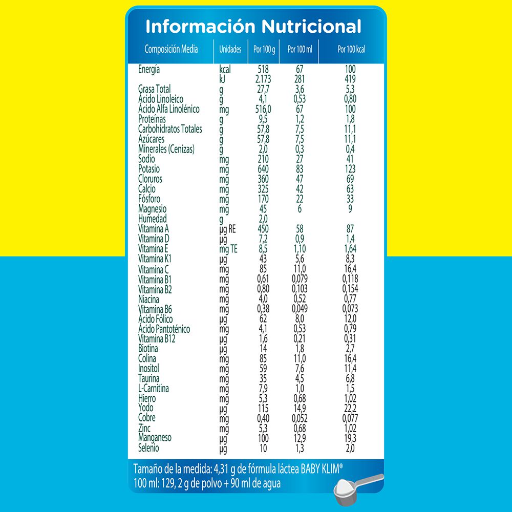 Fórmula infantil KLIM etapa 1 lata (800  gr) img #3