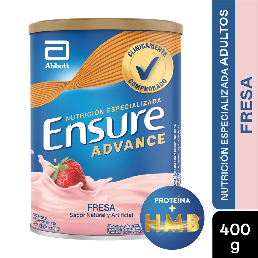 Complemento nutricional ENSURE para adultos sabor a fresa (400  gr) img #1