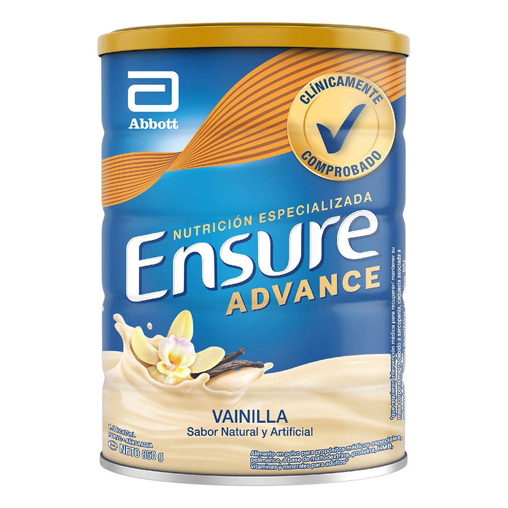 Alimento nutritivo ENSURE para adultos sabor vainilla (850  gr) img #2