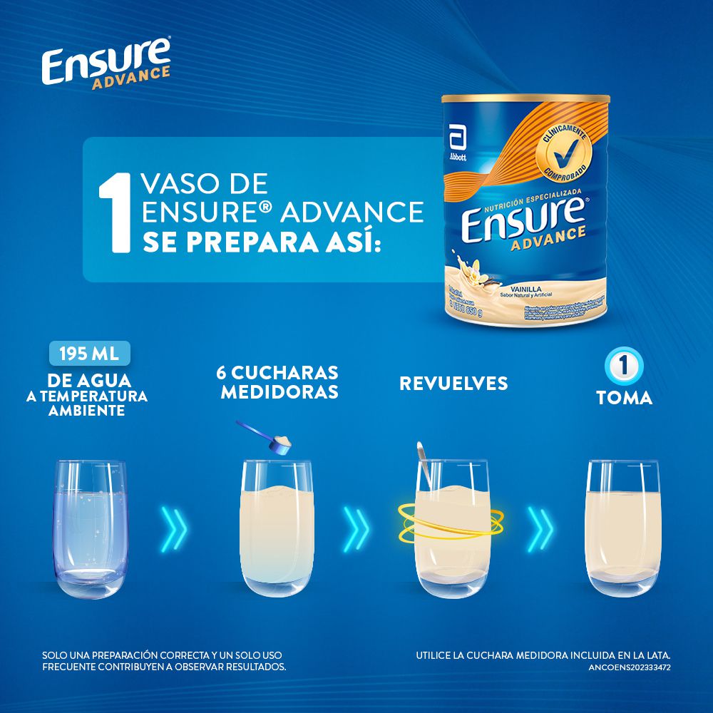 Alimento nutritivo ENSURE para adultos sabor vainilla (850  gr) img #4