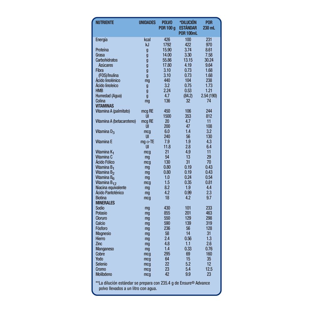 Alimento nutritivo ENSURE para adultos sabor vainilla (850  gr) img #7