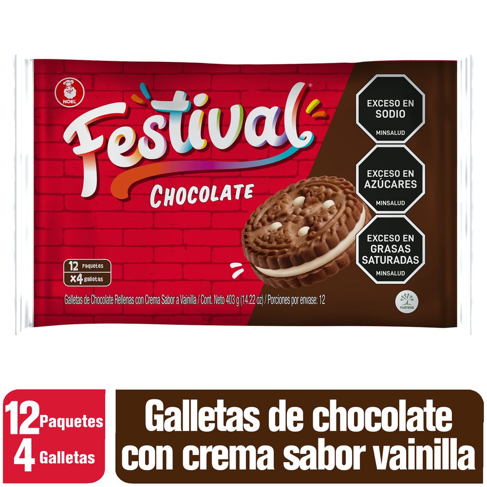 Galletas FESTIVAL chocolate x12und (403  gr) img #1