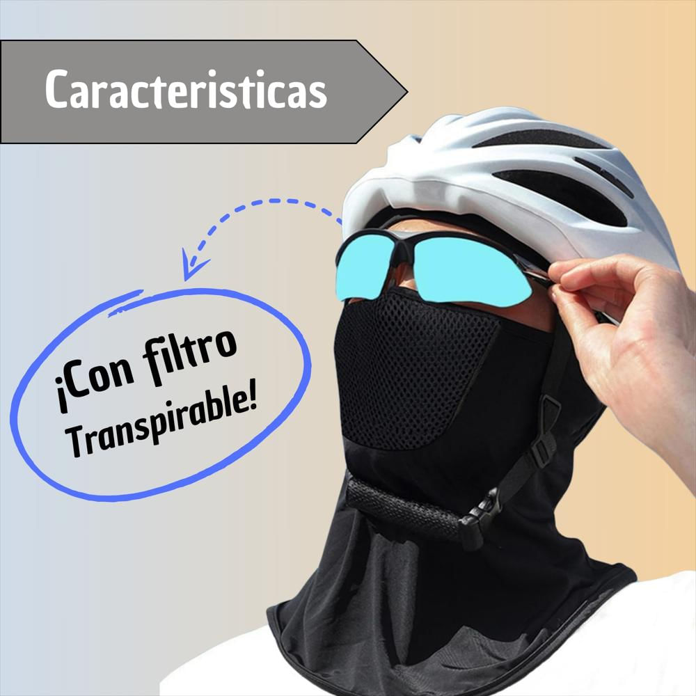Balaclava Pasamontañas Con Malla Multifuncional Negro img #4