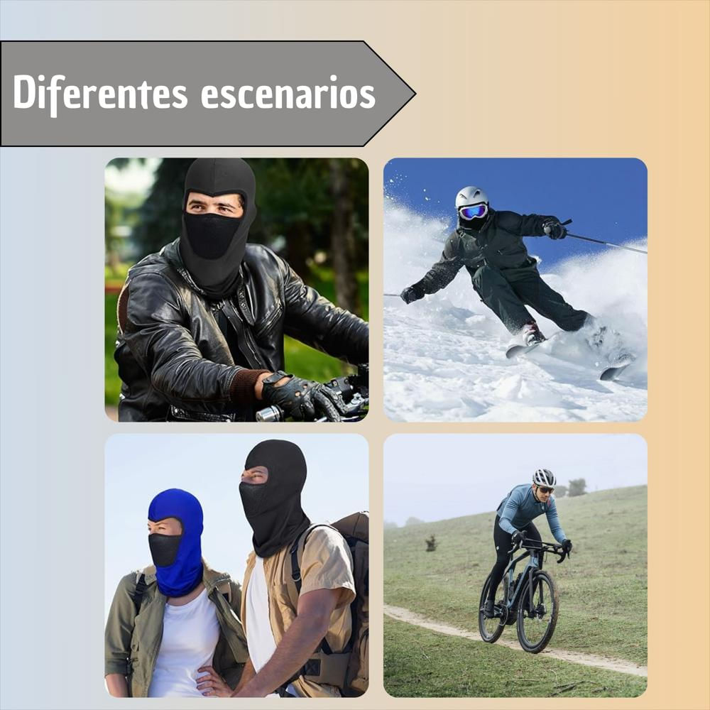 Balaclava Pasamontañas Con Malla Multifuncional Negro img #5