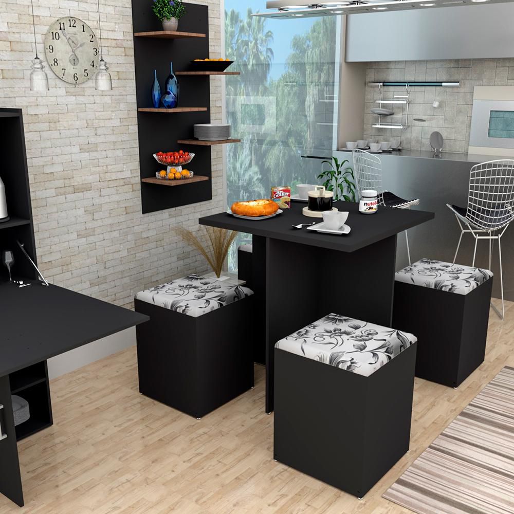 Comedor Cuatro Puestos Color Negro FINLANDEK CON120190DM img #1