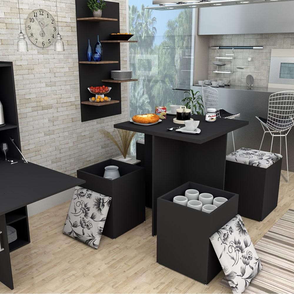 Comedor Cuatro Puestos Color Negro FINLANDEK CON120190DM img #3