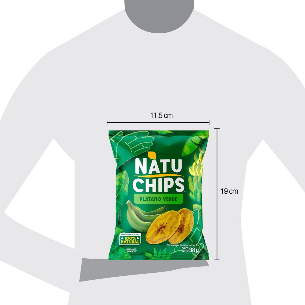 Platanitos NATUCHIPS hojuelas verdes (38  gr) img #2