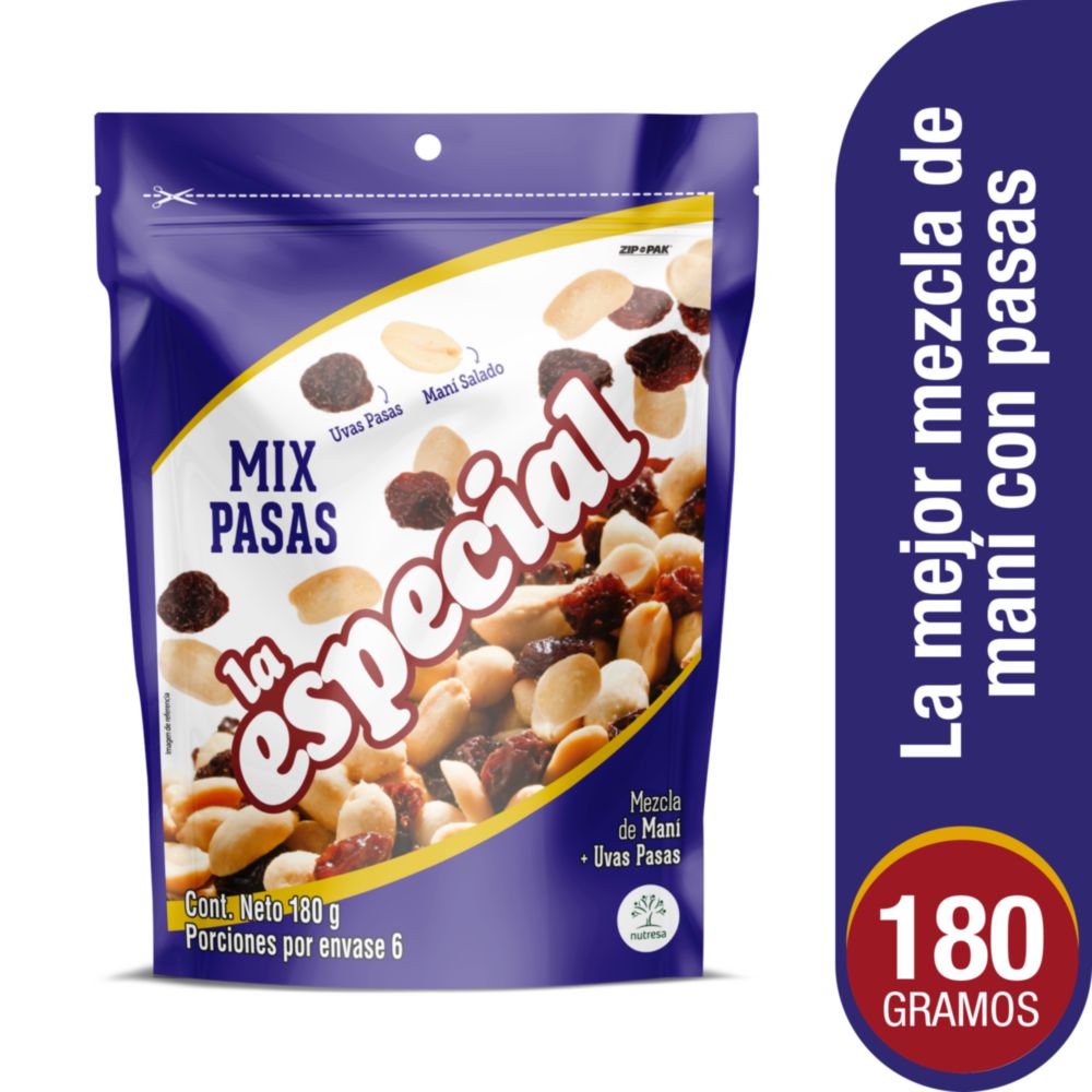Frutos secos LA ESPECIAL mezcla de maní con pasas (180  gr) img #1