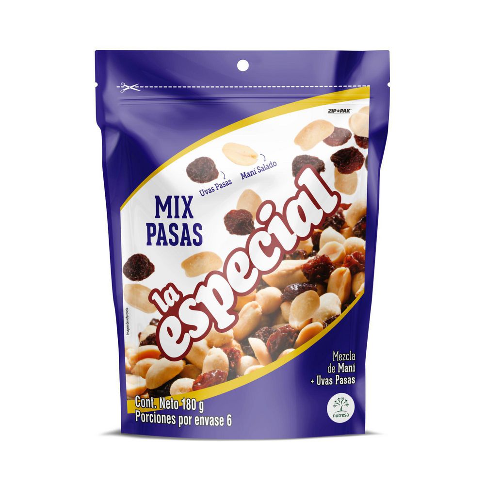 Frutos secos LA ESPECIAL mezcla de maní con pasas (180  gr) img #2