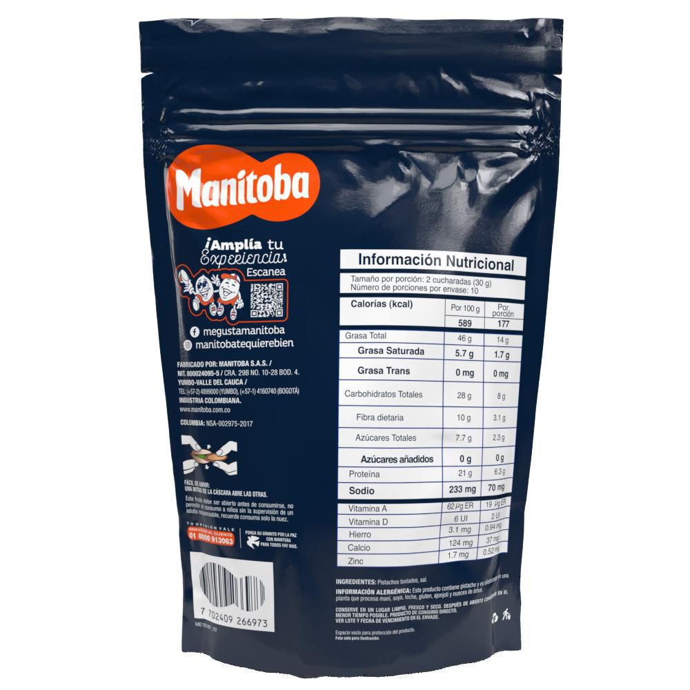 Pistachos MANITOBA horneados con sal (300  gr) img #2