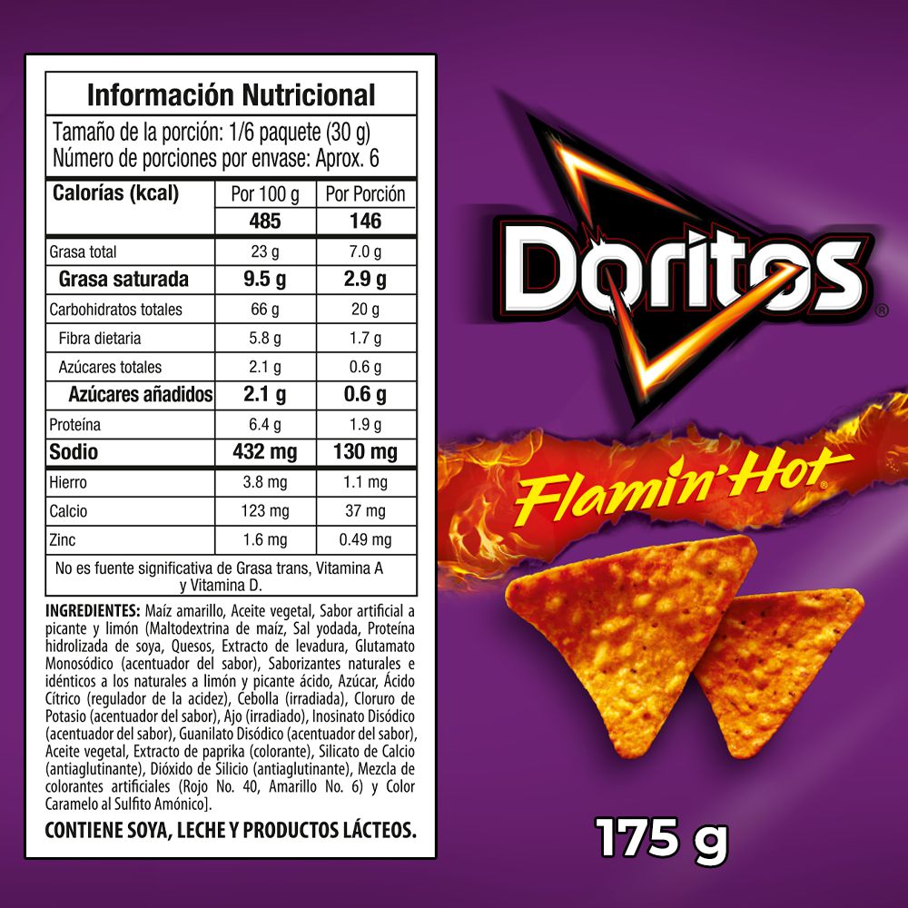 Pasabocas DORITOS famin hot (175  gr) img #3