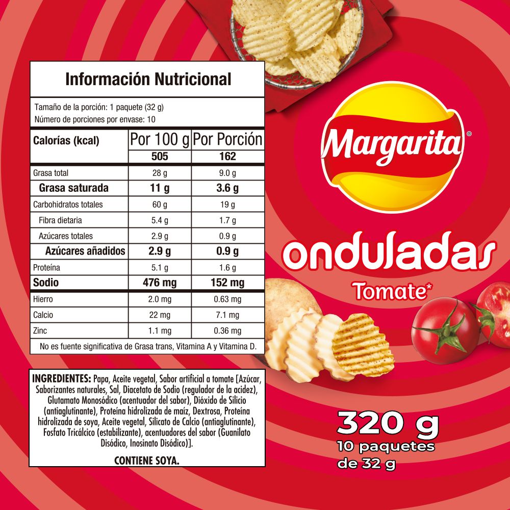 Papas MARGARITA onduladas tomate (320  gr) img #3