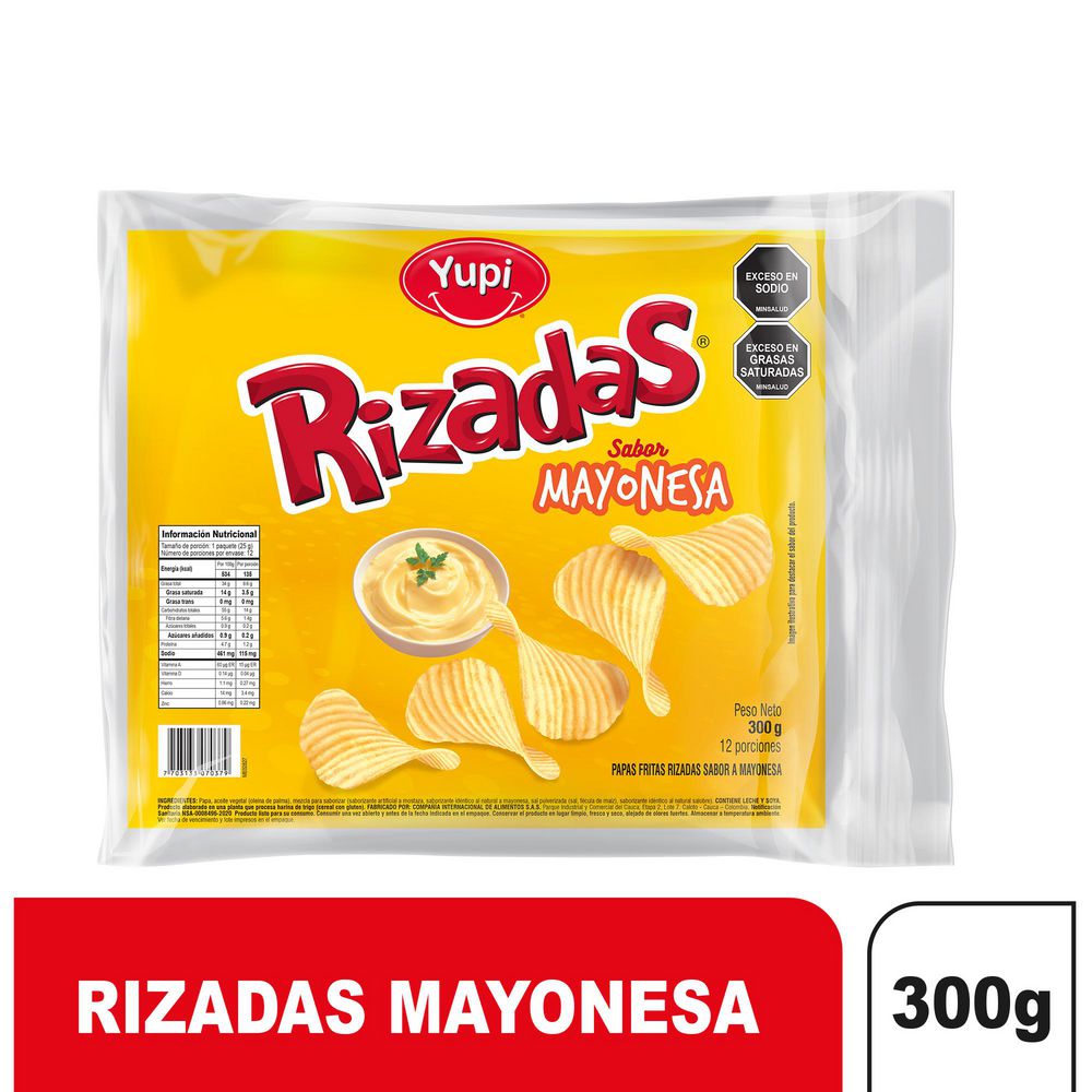 Papas RIZADAS sabor mayonesa (300  gr) img #1