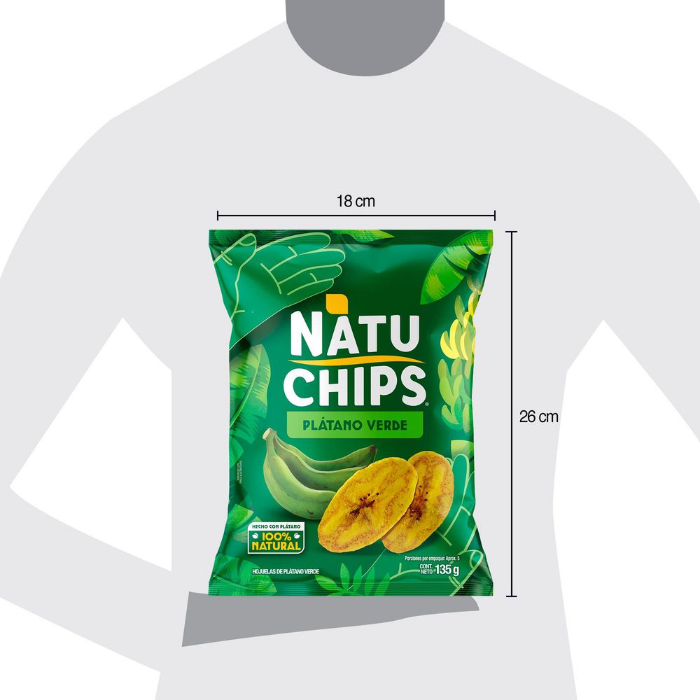 Platanitos NATUCHIPS verdes (135  gr) img #2