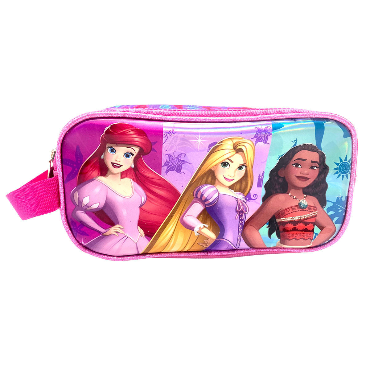 Cartuchera Premium 2 Bolsillos Princesas Ariel,Rapunzel y Moana img #1