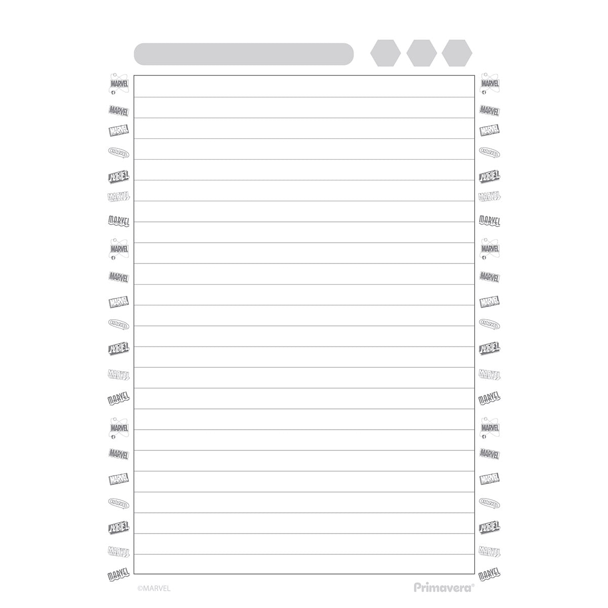 Cuaderno Vertical  Marvel Logos Grafito y Crema img #2