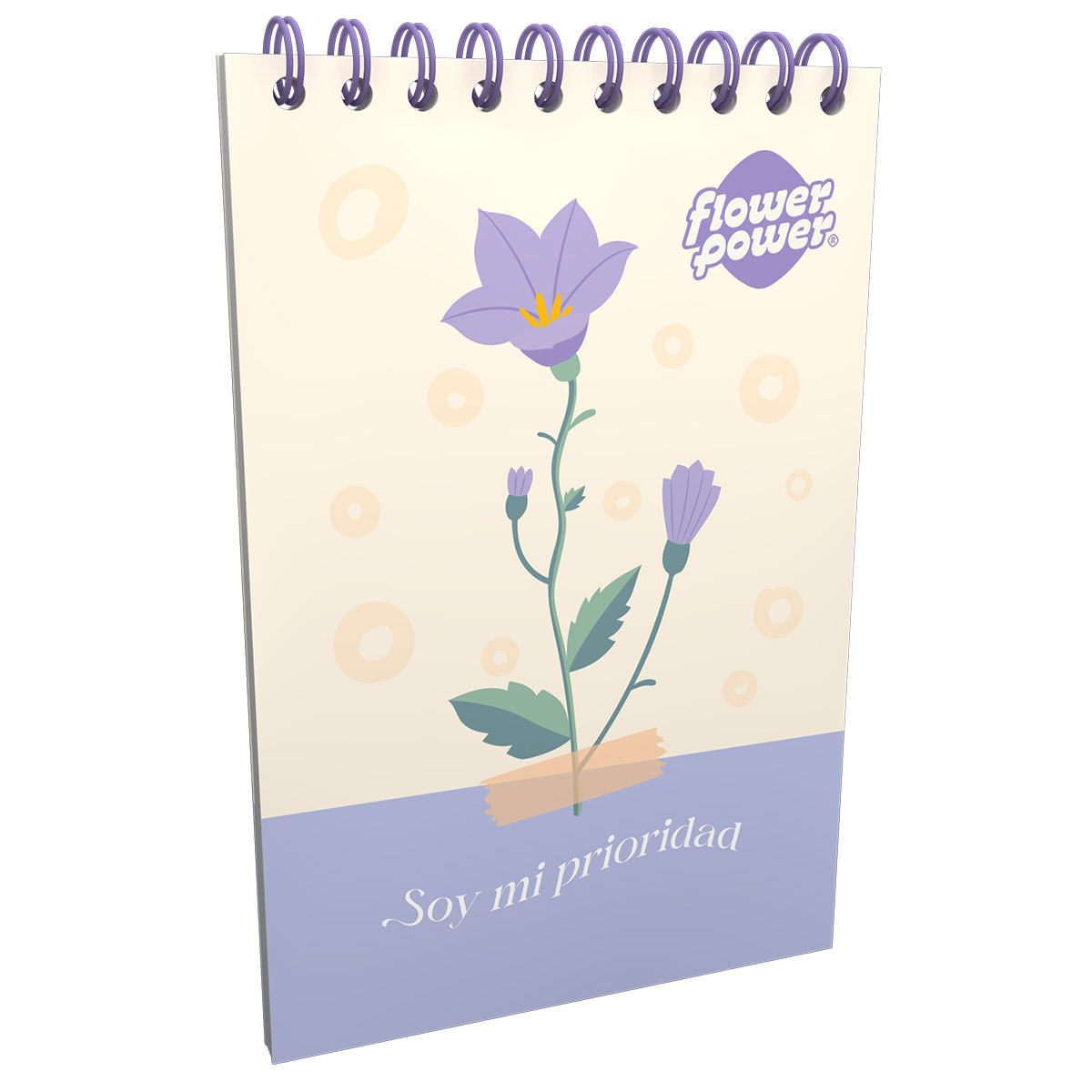 Cuaderno Vertical  Flower Power Soy Mi Prioridad img #1